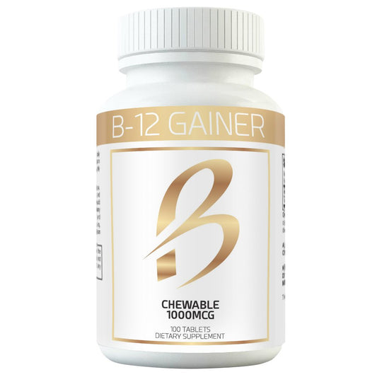 Clear-Biotic Weight Gainer B-12 chewable bottle cap showing easy appetite support