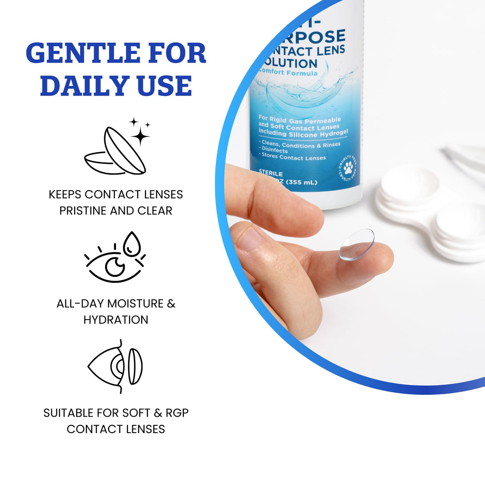 Clear Conscience sterile isotonic formula supports comfortable lens wear.