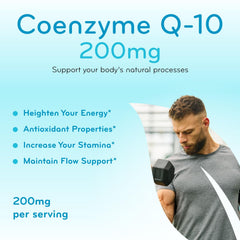 Clear Formulas CoQ10 200mg daily routine scene for on-the-go support
