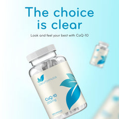 Clear Formulas CoQ10 200mg stable ubiquinone close-up focusing on capsule texture