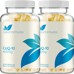 Clear Formulas Quick Absorption CoQ10 bottle for convenient daily dosing.
