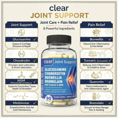 Clear Joint packaging front emphasizes gluten-free, non-GMO formula.