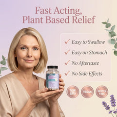 Ingredient panel highlights pre and probiotic complex supporting gut-friendly balance.