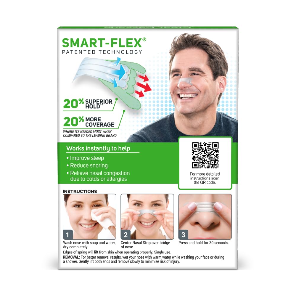 Box of Clear Passage nasal strips highlighting non-medicated congestion relief option