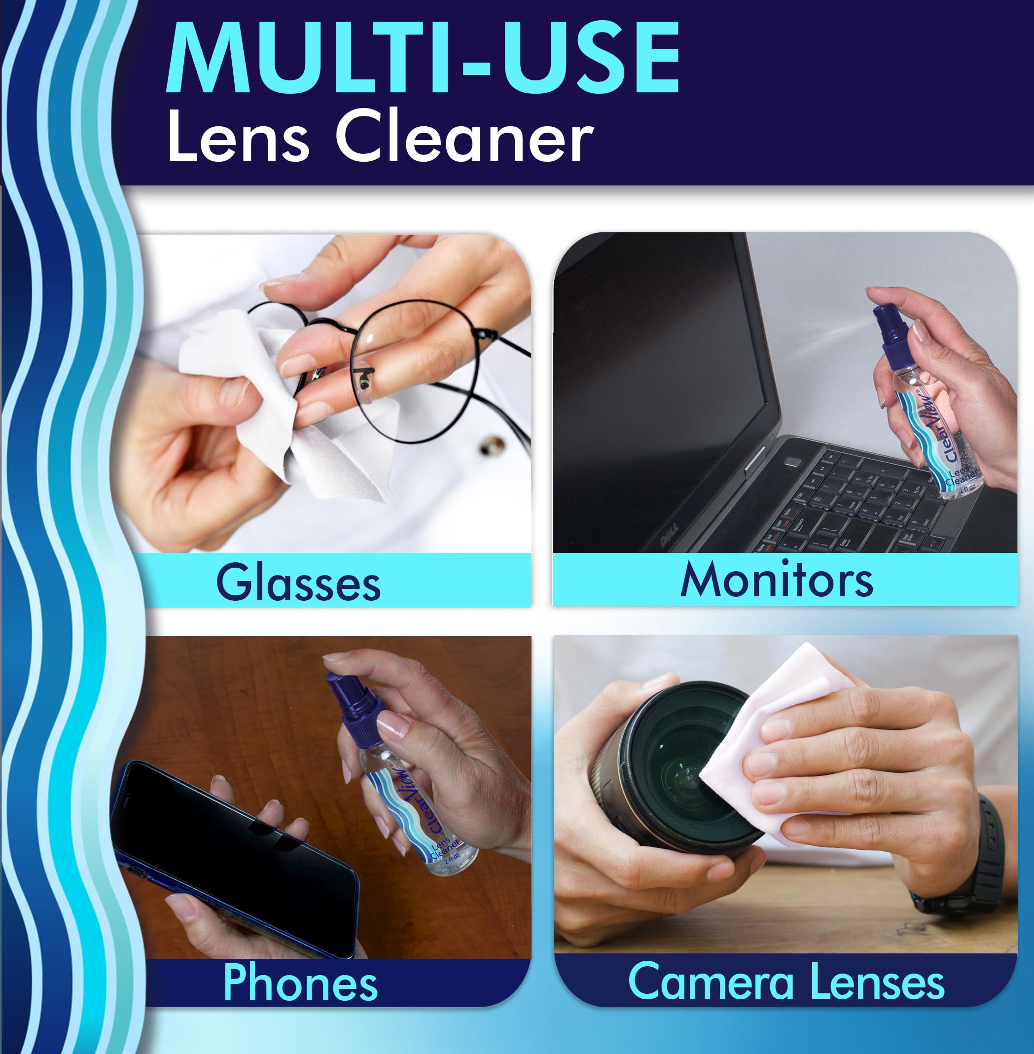 Clear View smartphone screen cleaner, safe for touchscreens and daily use.