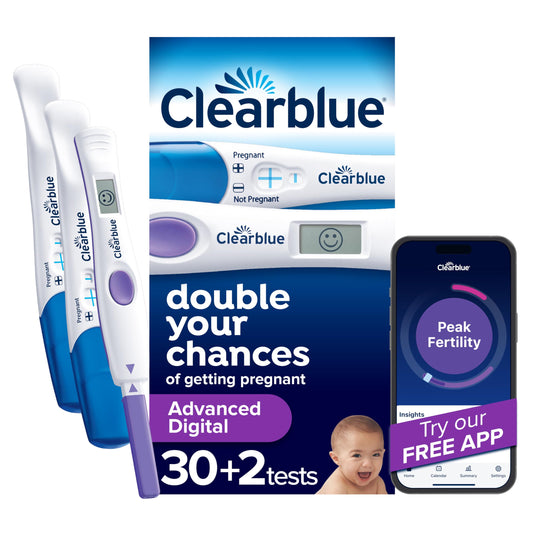 Clearblue Advanced Digital Ovulation Test Kit box with clear labeling for easy shopping