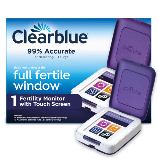 Clearblue Fertility Monitor touch screen front view for easy cycle planning.