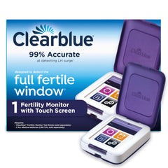 Clearblue Fertility Monitor touch screen front view for easy cycle planning.