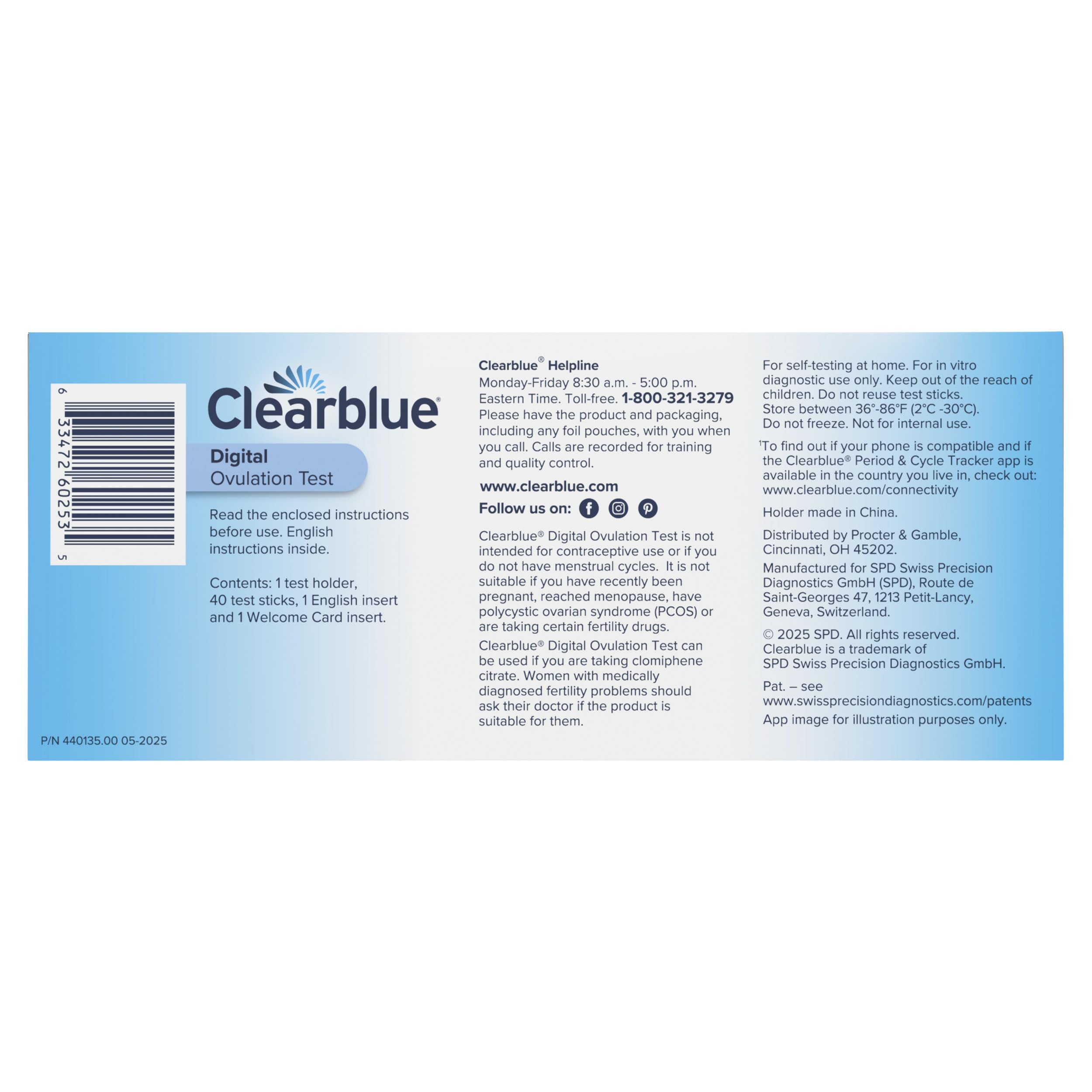 Clearblue complete kit with digital reader and sticks laid out