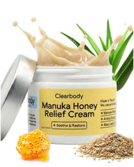 Clearbody Organics Manuka Honey Cream bottle front for hydration