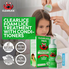 Clearlice comb included for thorough lice and nit removal