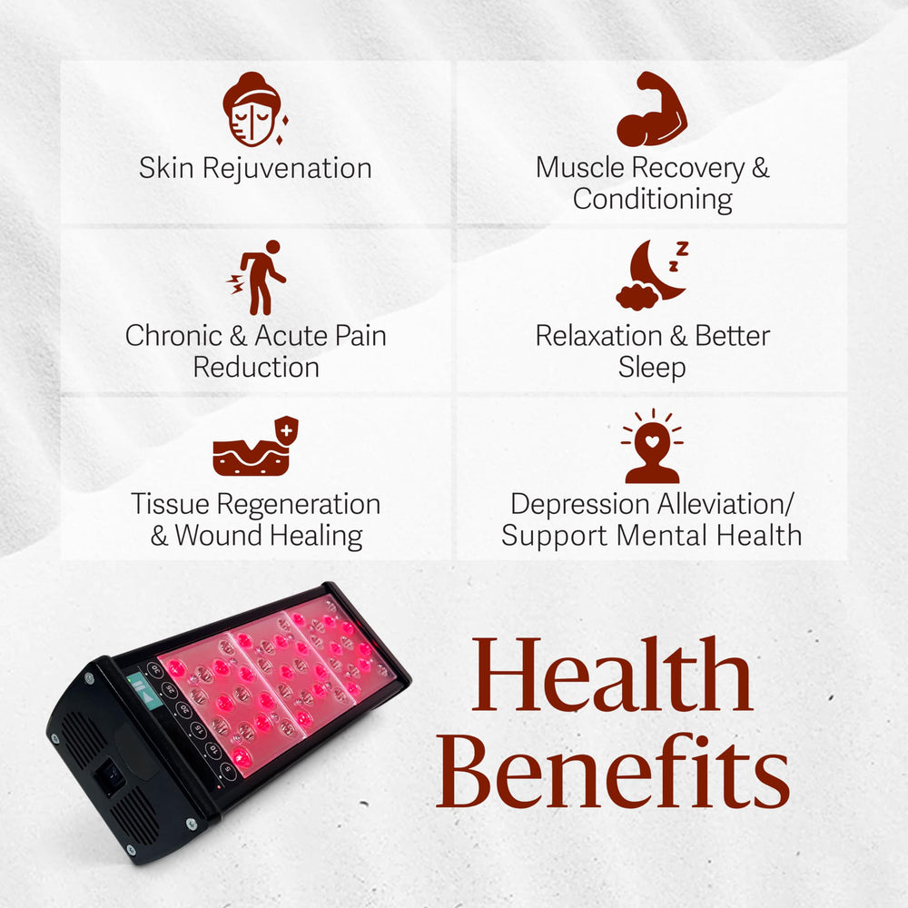Clearlight tower supports muscle recovery after workouts with penetrating light.