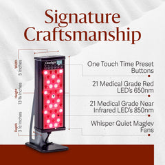 Clearlight tower helps alleviate discomfort with soothing red and near-infrared light.