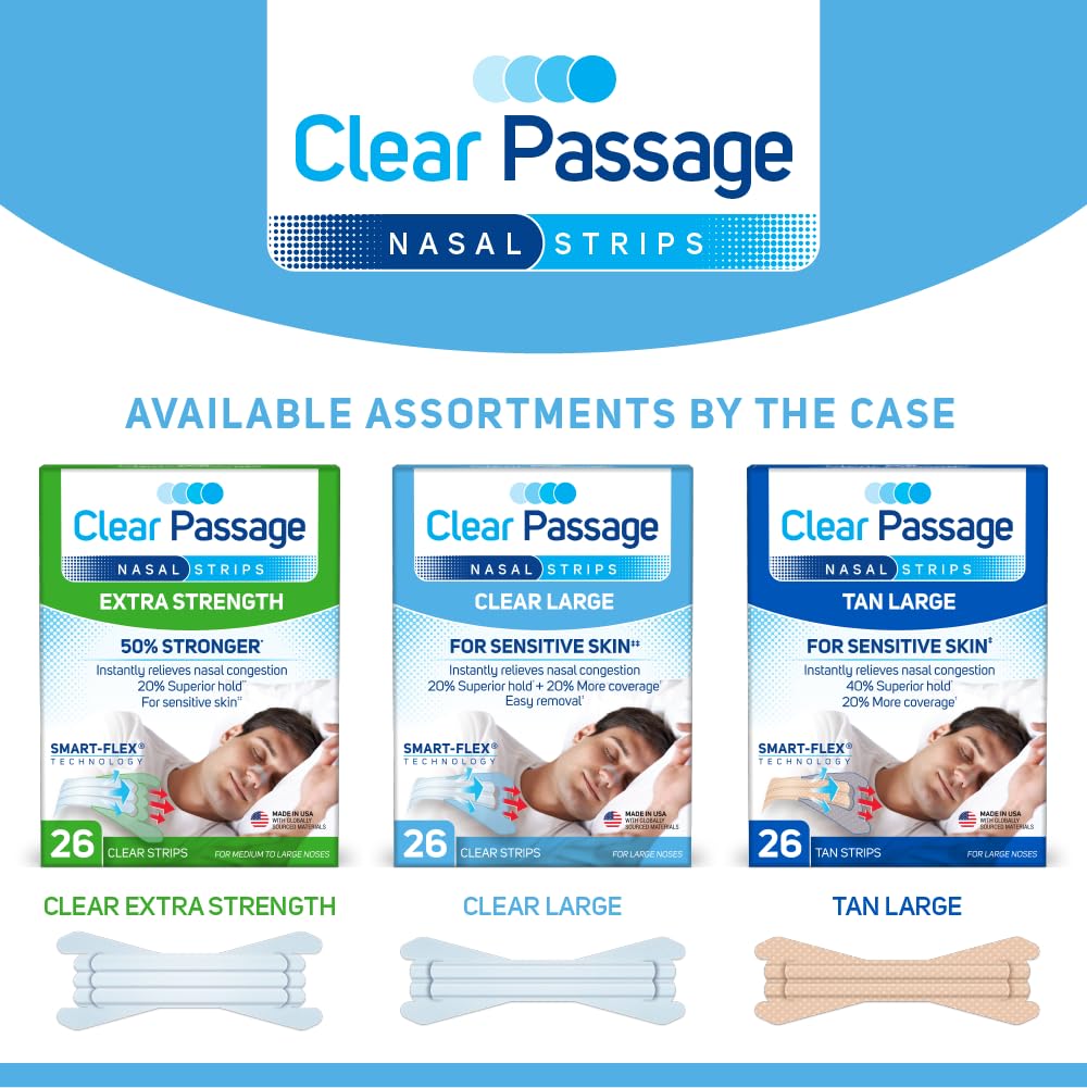 Clear Passage nasal strip used during exercise for easier breathing.