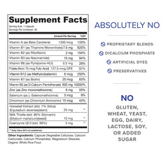 ClearZine bottle back highlighting vegan and gluten-free ingredients with clean production details.