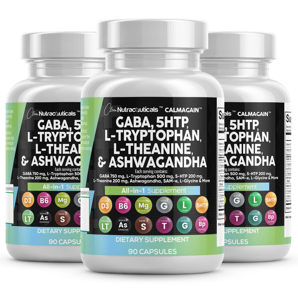 Clean Nutraceuticals GABA bottle front view for daily calm and focus support
