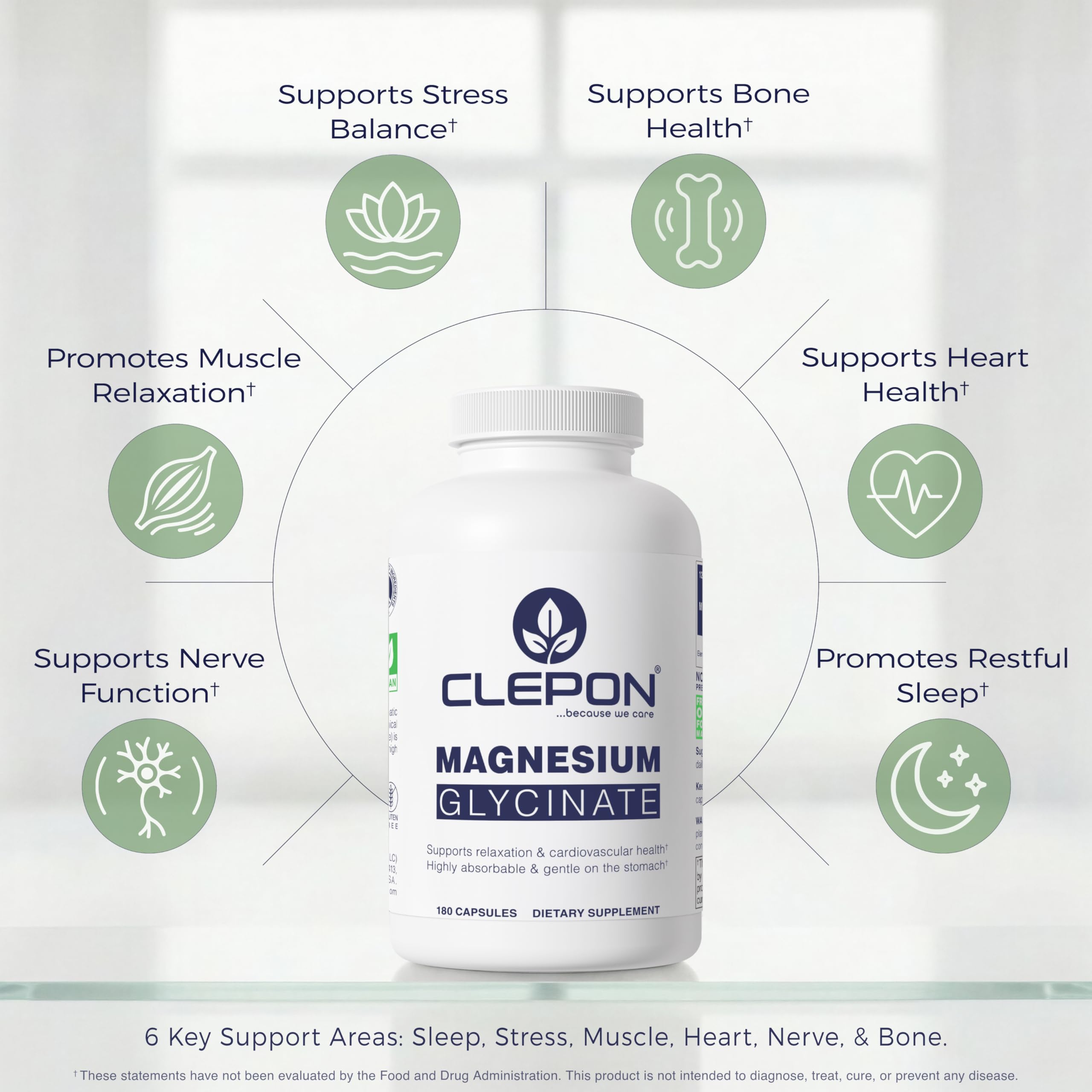 CLEPON bottle back displays dosage guidance for 1–4 capsules daily.