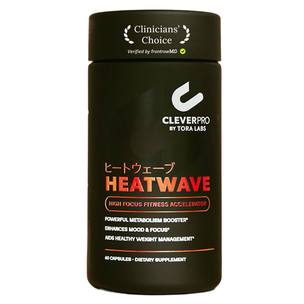 CleverPro Heatwave bottle close-up showing capsules for focus and energy.