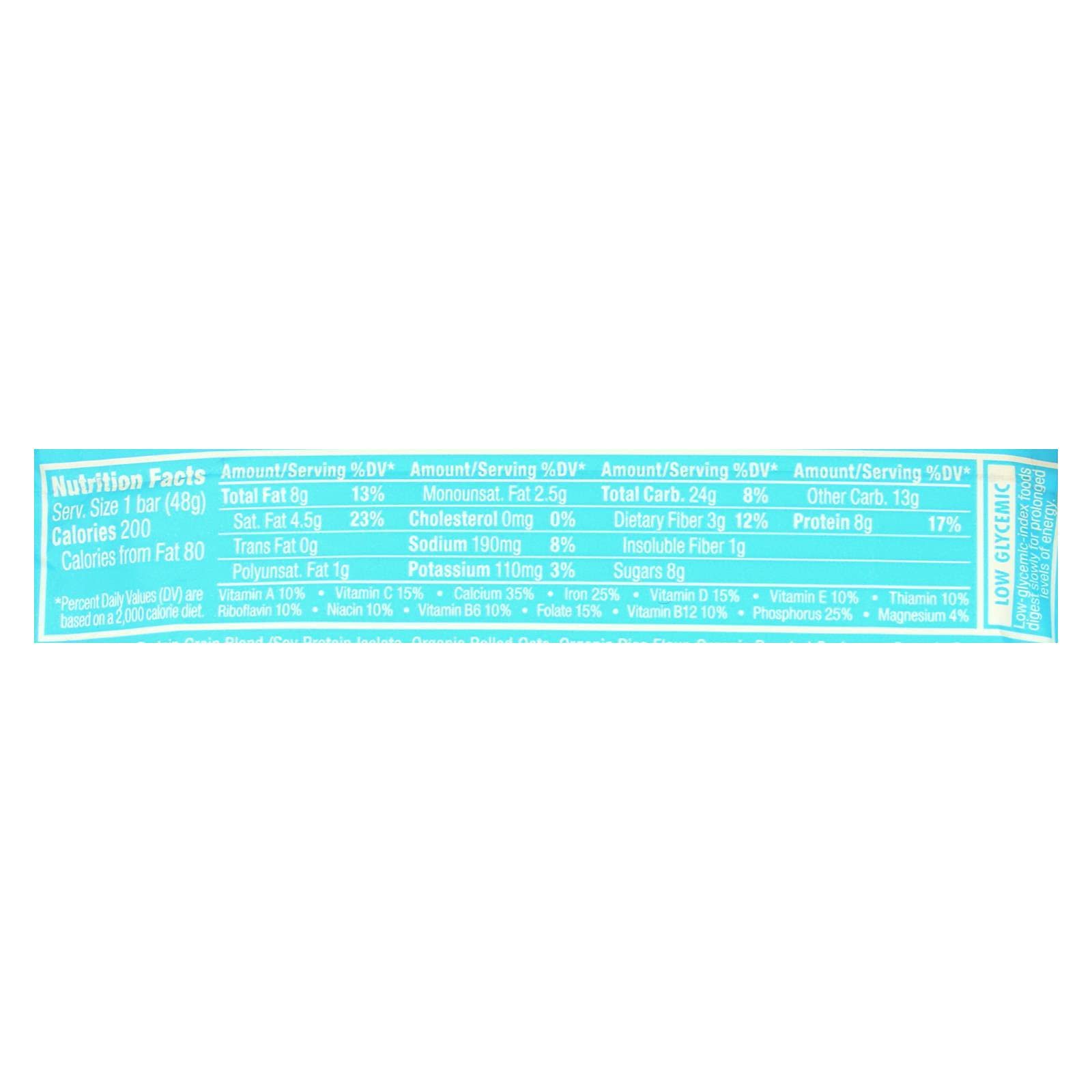 Clif Luna Bar shows the chewy coconut center, ideal for a quick energy boost.