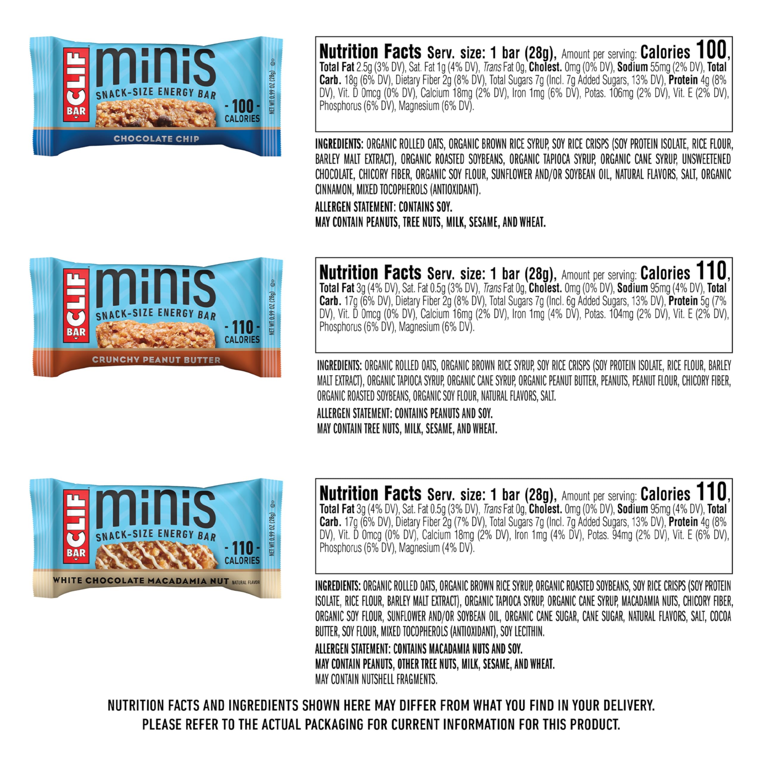 CLIF Bar Minis Chocolate Chip mini bar ready for quick energy during workouts.