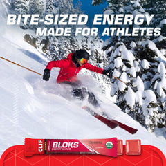 CLIF BLOKS Strawberry flavor soft chews, easy to eat during activity