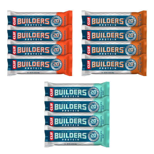 CLIF Builders bar, chocolate peanut butter pack, offers a protein-rich snack for workouts.