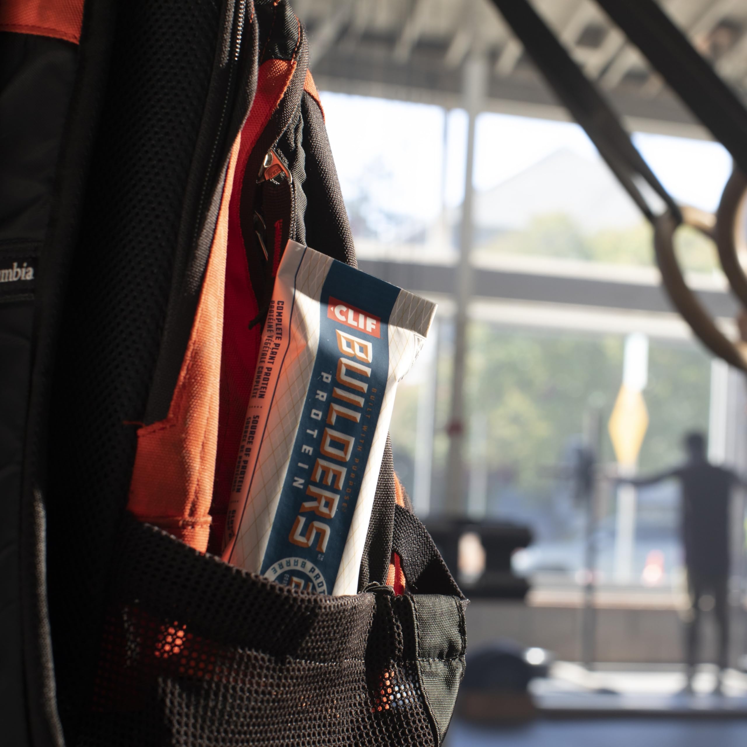 CLIF Builders energy-boost pre-workout image suggests fueling before sessions.