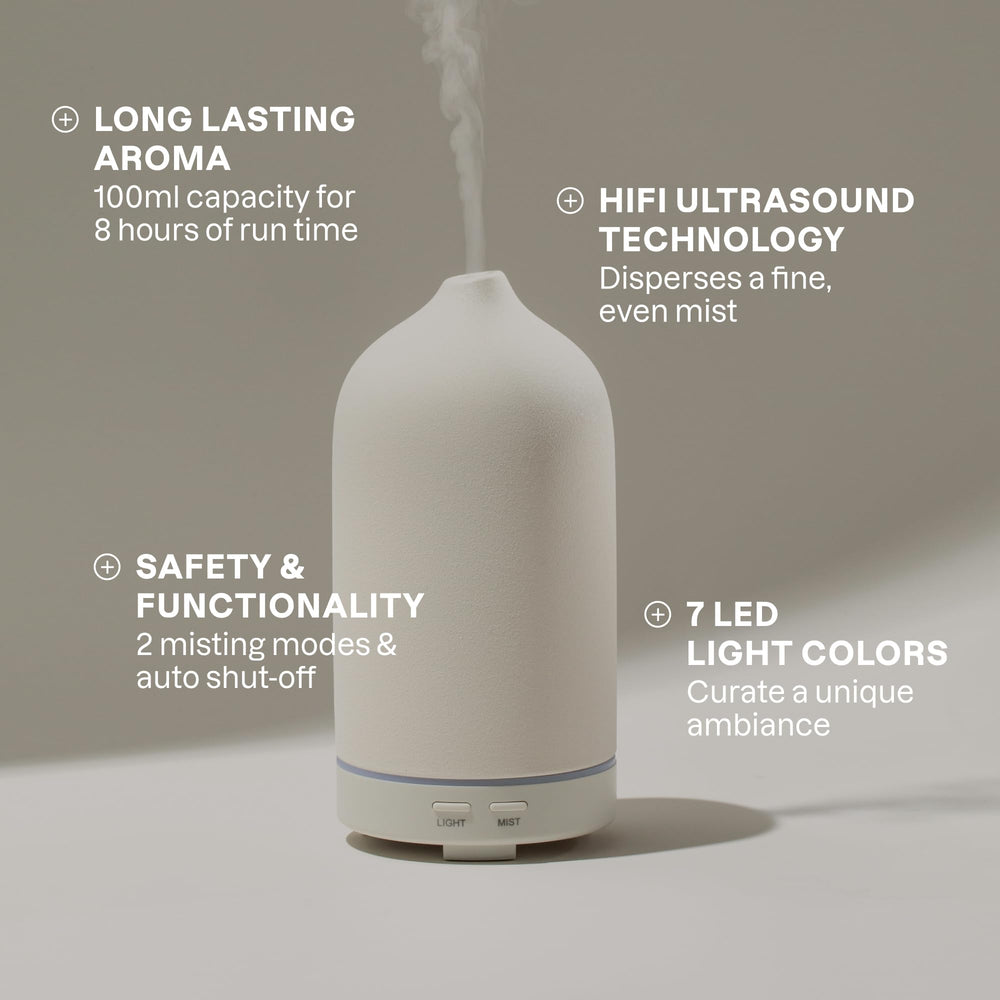 Cliganic ultrasonic diffuser with ambient light to brighten your desk or living room.