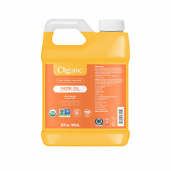 Cliganic Neem Oil bulk bottle for skin and plants, versatile skincare and garden use.