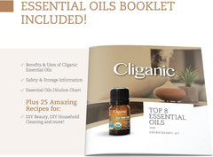 Cliganic eucalyptus essential oil bottle to refresh spaces and support breathing clarity