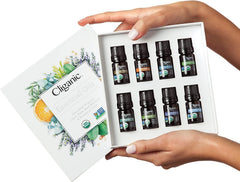Cliganic frankincense and orange bottle blends grounding and uplifting fragrance