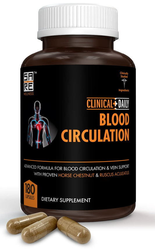 Clinical Daily blood circulation supplement bottle supporting healthy blood flow and vein health