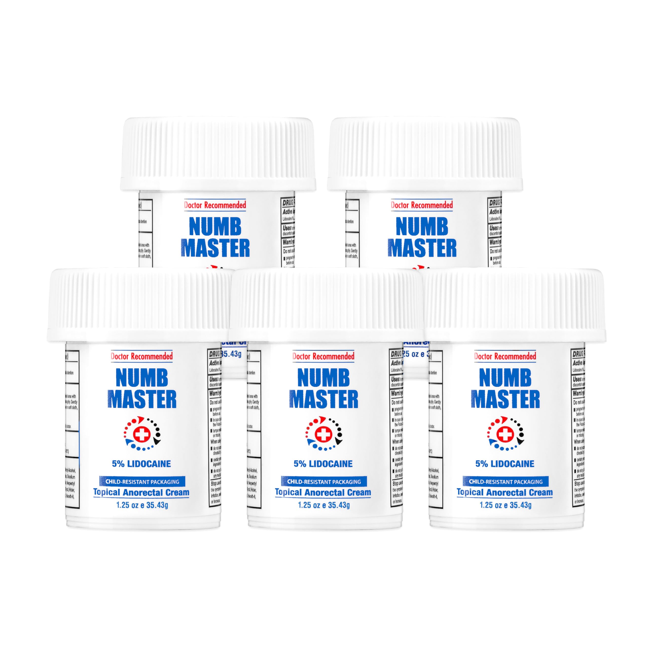 Clinical Resolution Numb Master 5% lidocaine cream packaging showing maximum strength relief options