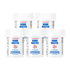 Clinical Resolution Numb Master 5% lidocaine cream packaging showing maximum strength relief options