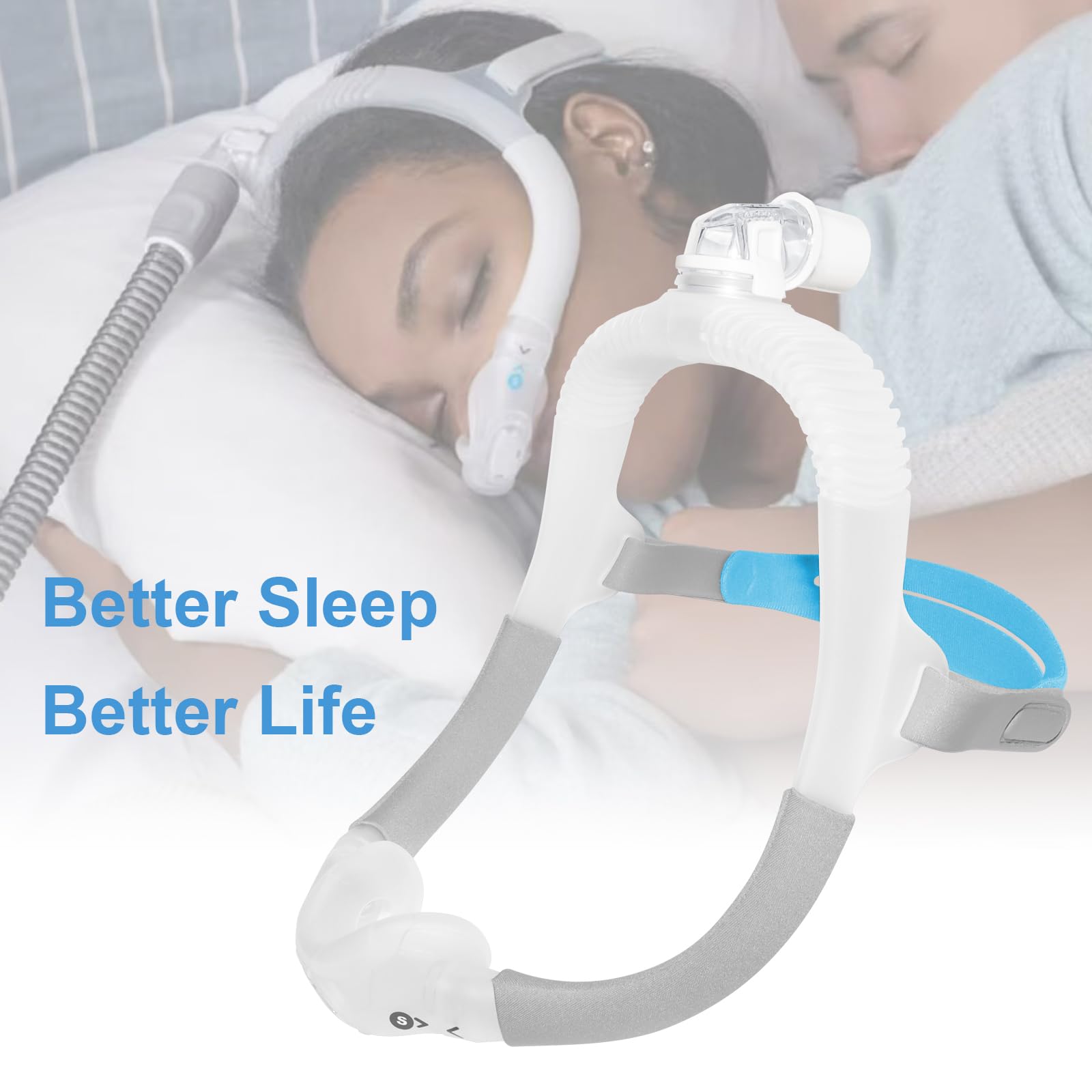 CLNRMA headgear for secure, adjustable mask fit