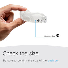 Soft silicone cushion close-up, gentle nostril contact.