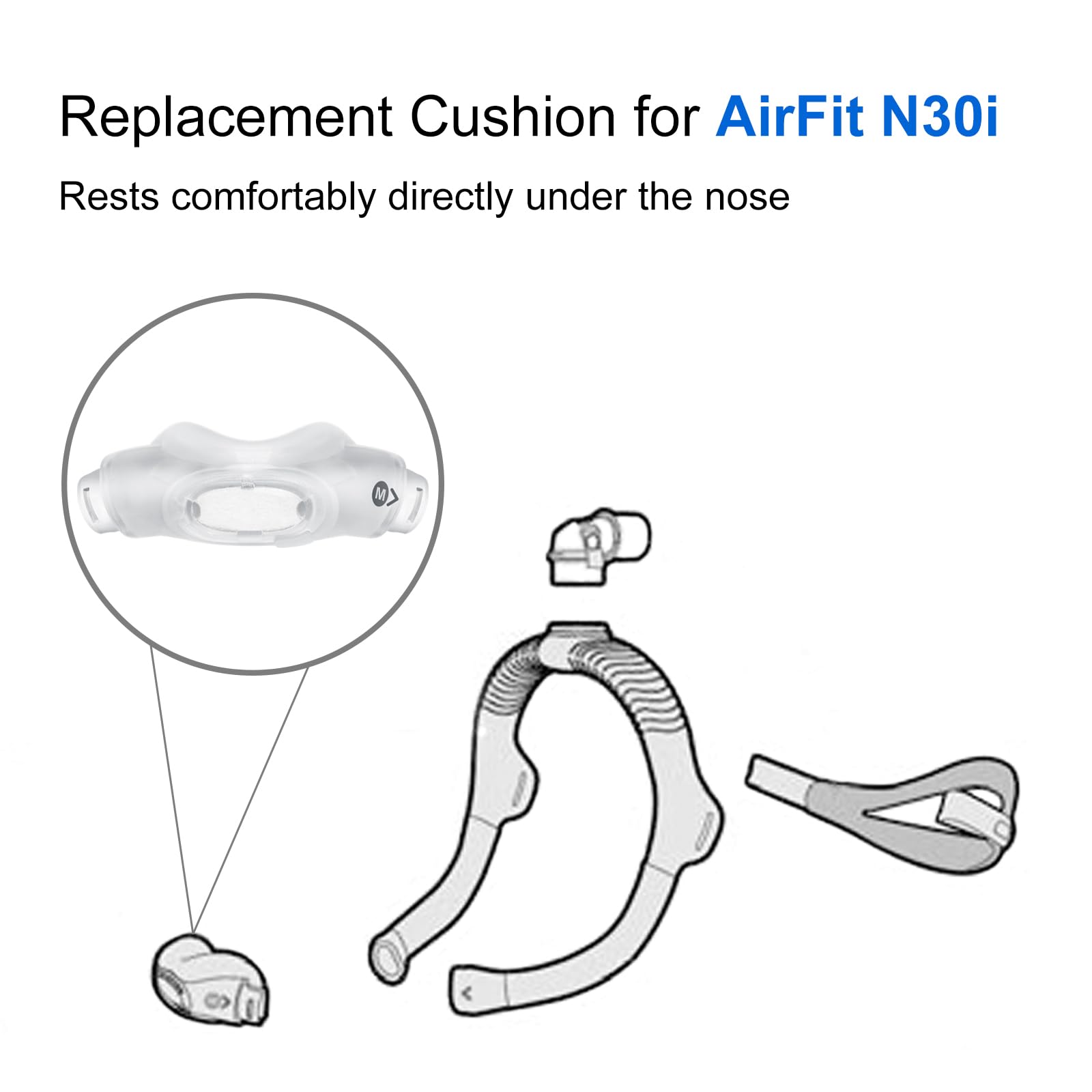 CLNRMA soft silicone seal cushion provides gentle, secure fit