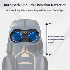 Automatic headrest adjustment on CLORIS massager for precise neck support