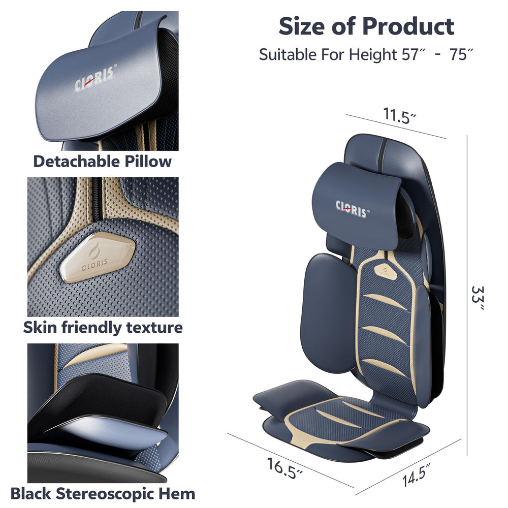 CLORIS shiatsu nodes deliver deep tissue back massage for tension relief