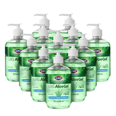Clorox AloeGel bottle with pump for quick sanitizing at desks.