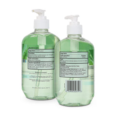 Hands dispensing AloeGel from a pump for easy hygiene.