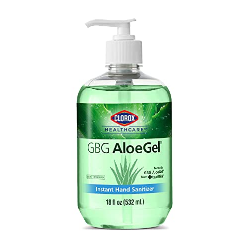 Close-up of the Clorox AloeGel label highlighting 64% ethyl alcohol.