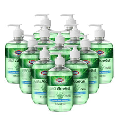 Clorox AloeGel bottle pump for quick desk-side hand sanitizing.