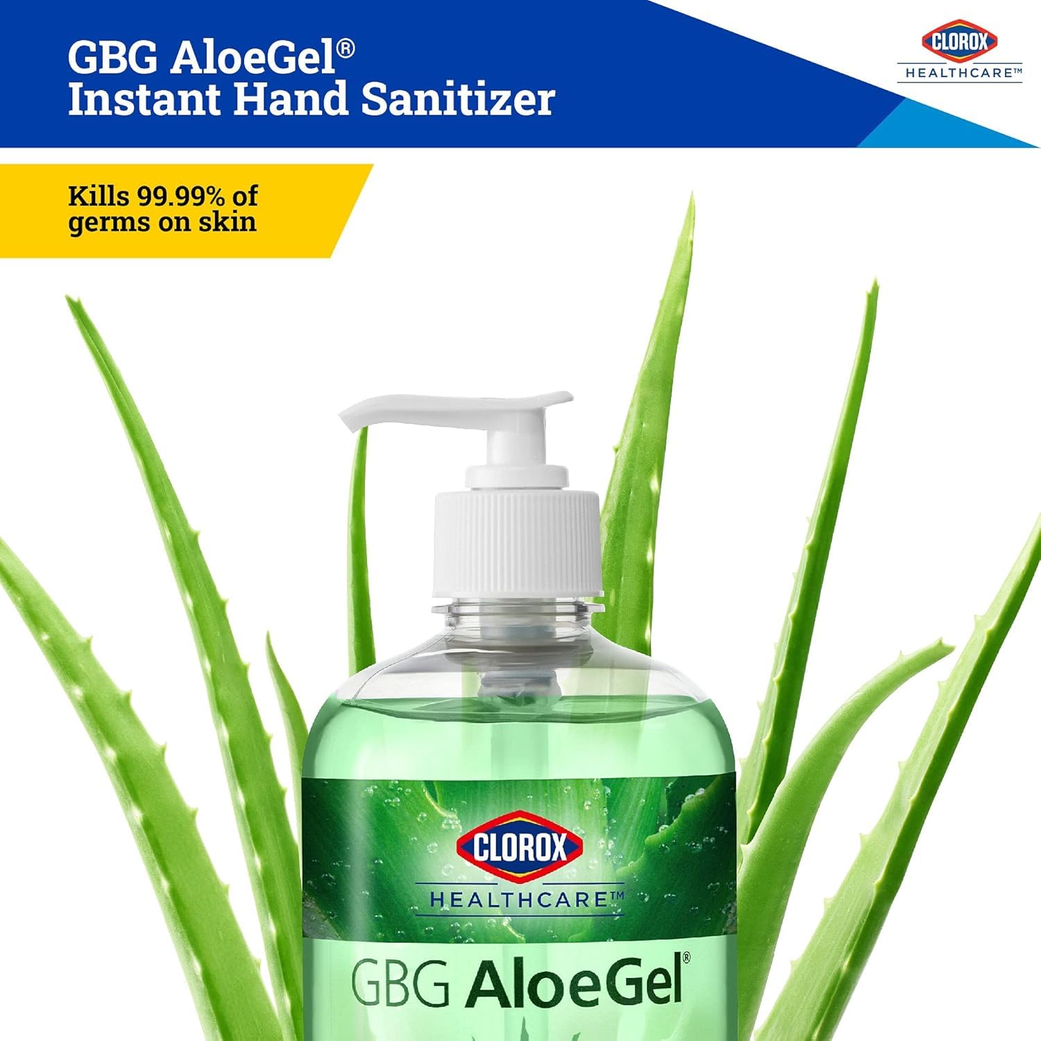 Clorox AloeGel label highlights 64% ethyl alcohol content.
