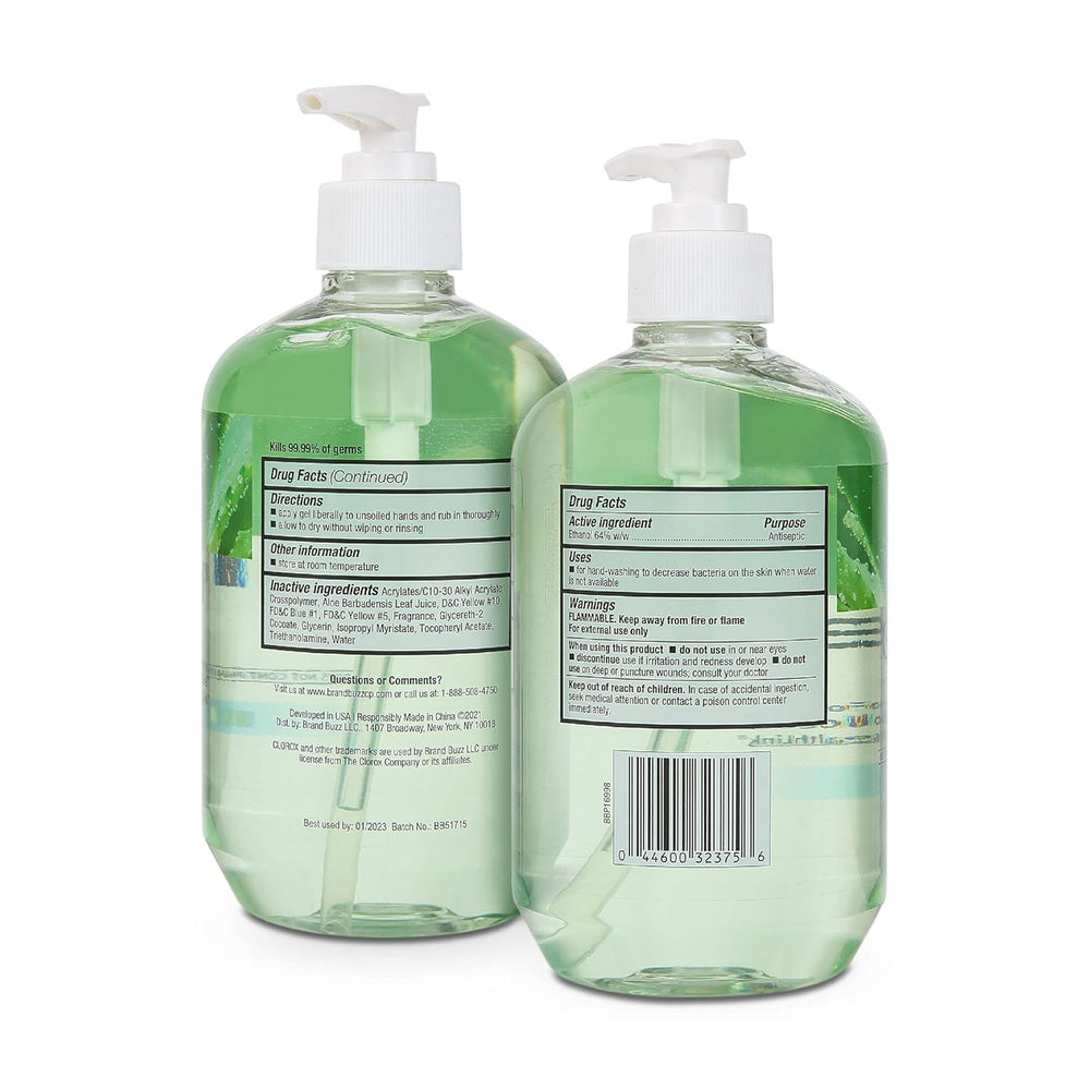Clorox AloeGel being dispensed onto hands for sanitizing.