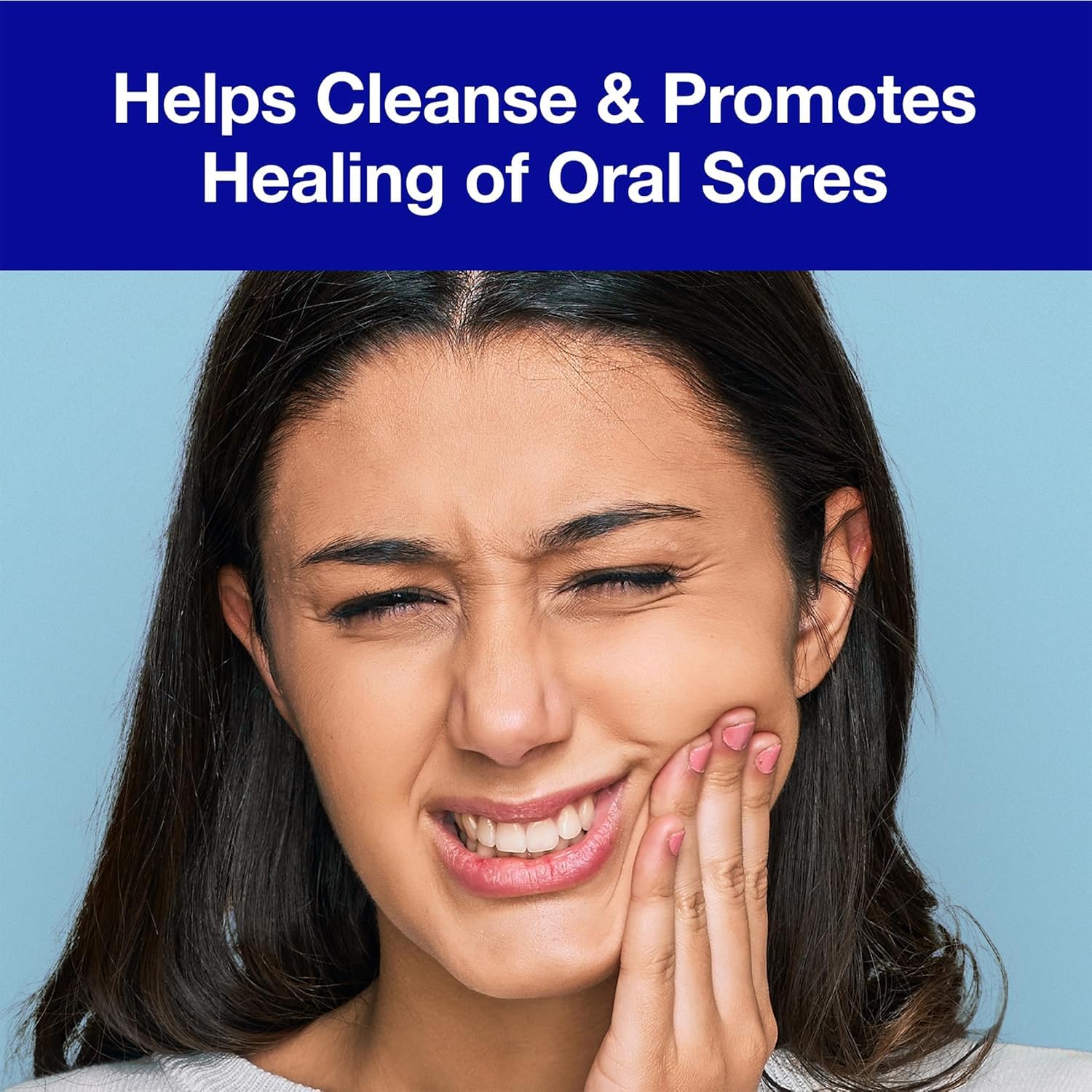 CloSYS Mouth Sores Mouthwash features an alcohol-free, non-burning formula.