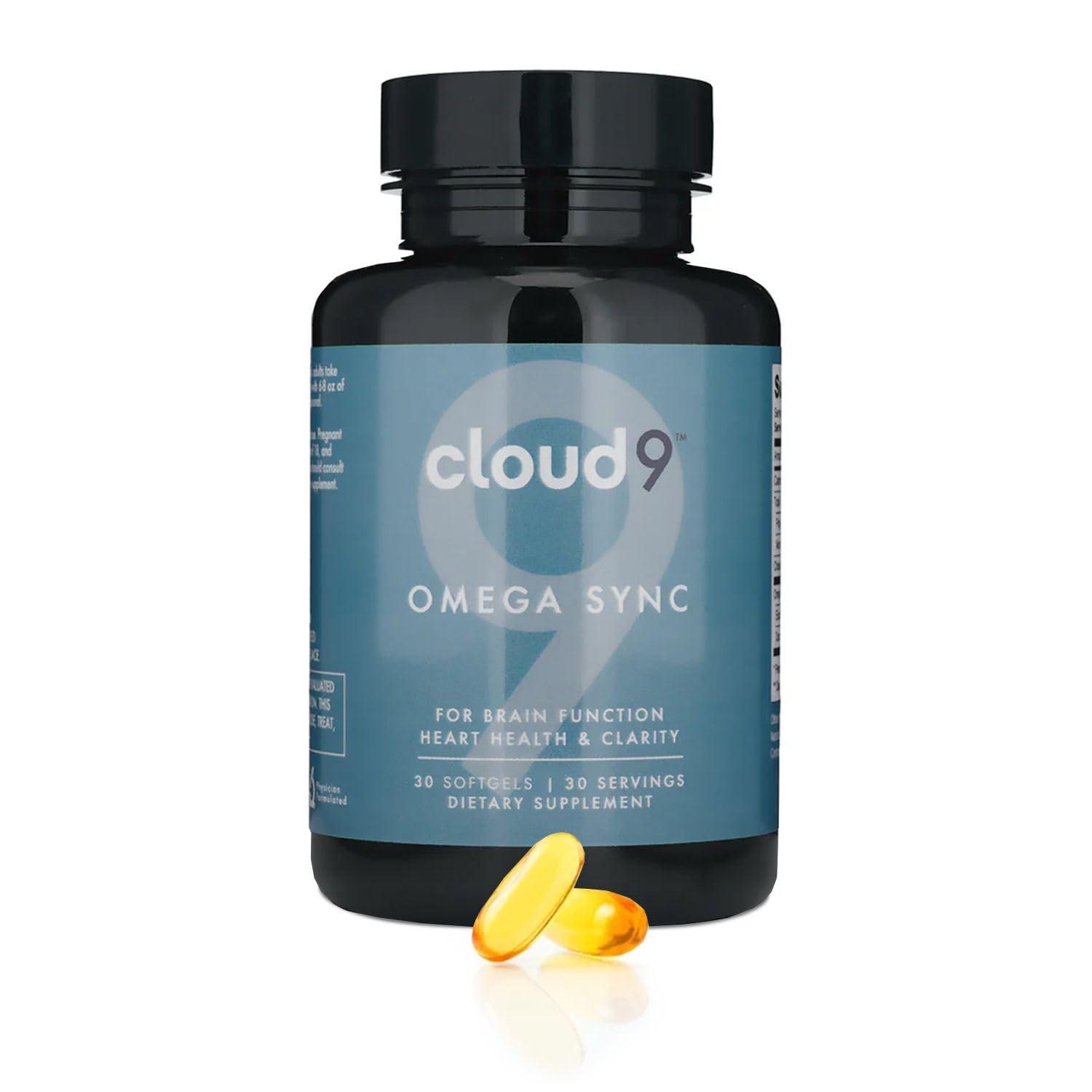 Cloud9 by Rebound Omega Sync bottle with capsules for easy daily omega-3 intake.