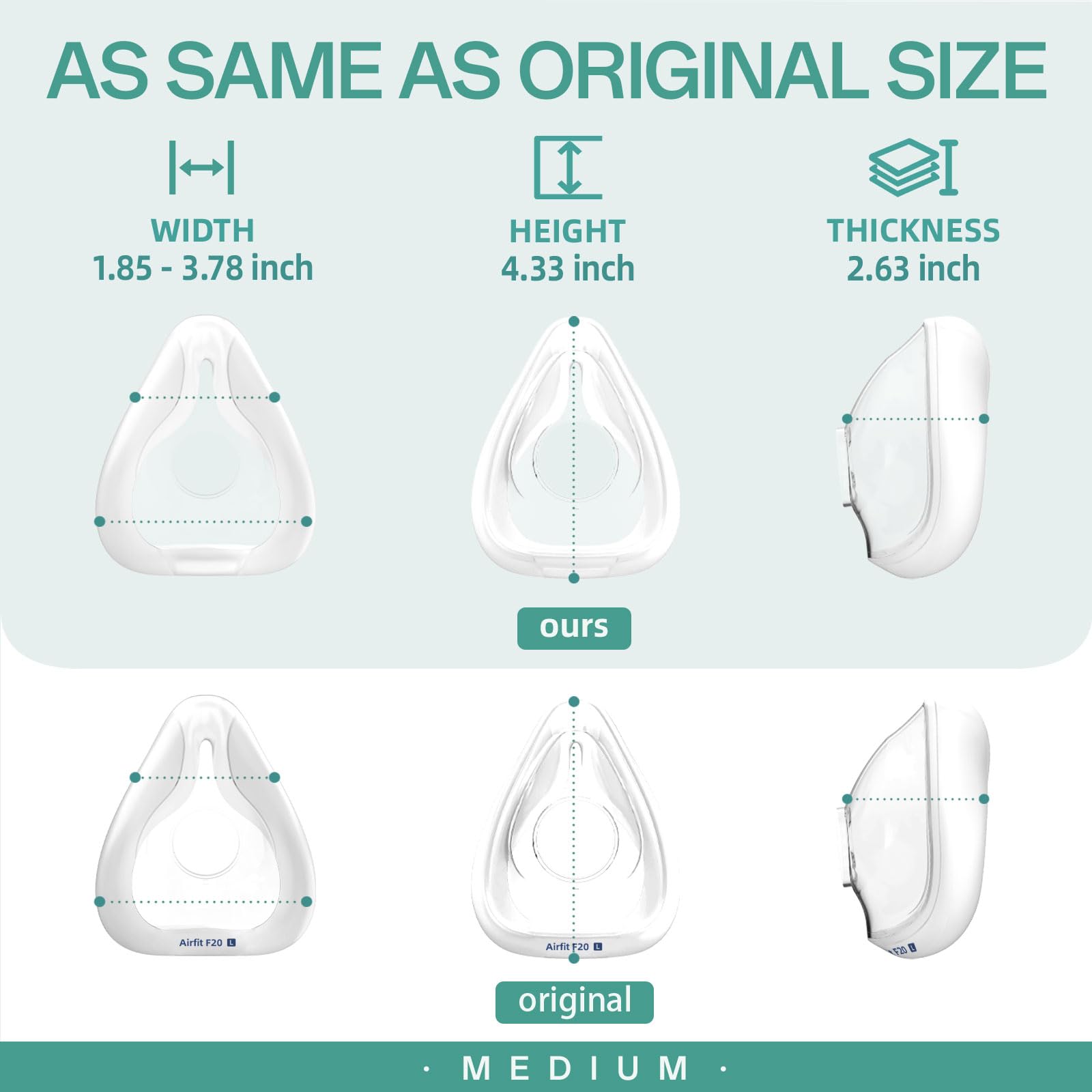 CloudCruze cushion seal and fit demonstrates full-face coverage for a restful night.