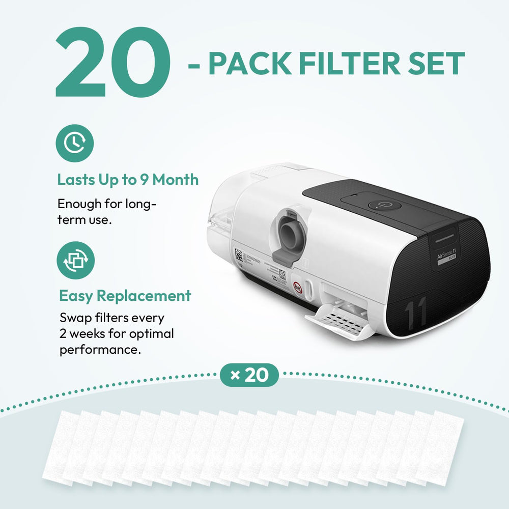 Cloudcruze complete kit includes 20 filters for ongoing CPAP maintenance and airflow.