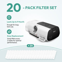 Cloudcruze complete kit includes 20 filters for ongoing CPAP maintenance and airflow.